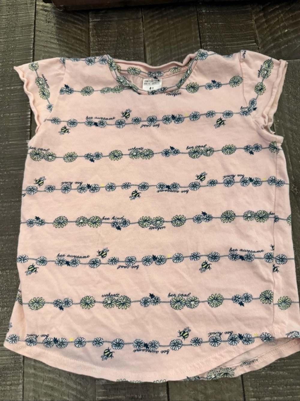 Carhartt Girls Pink Bee Awesome Floral T-Shirt